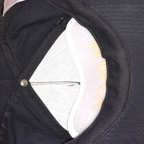 Vtg Propaganda Navy Embroidered Black Yellow Baseball Adjustable Cap Hat - Picture 7 of 9